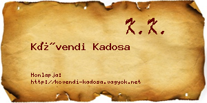 Kövendi Kadosa névjegykártya